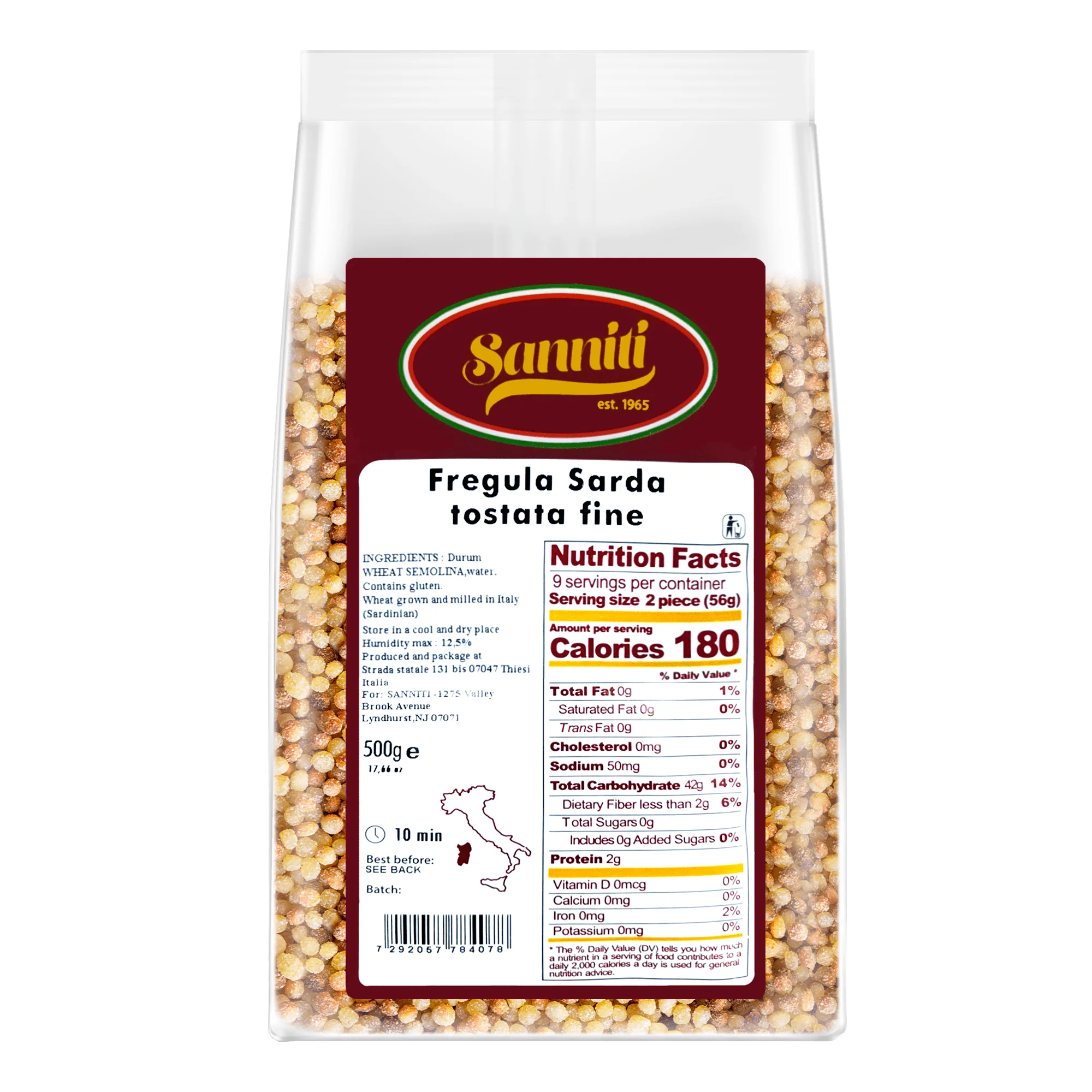 Sanniti Toasted Fregula Sarda, 17.6 oz