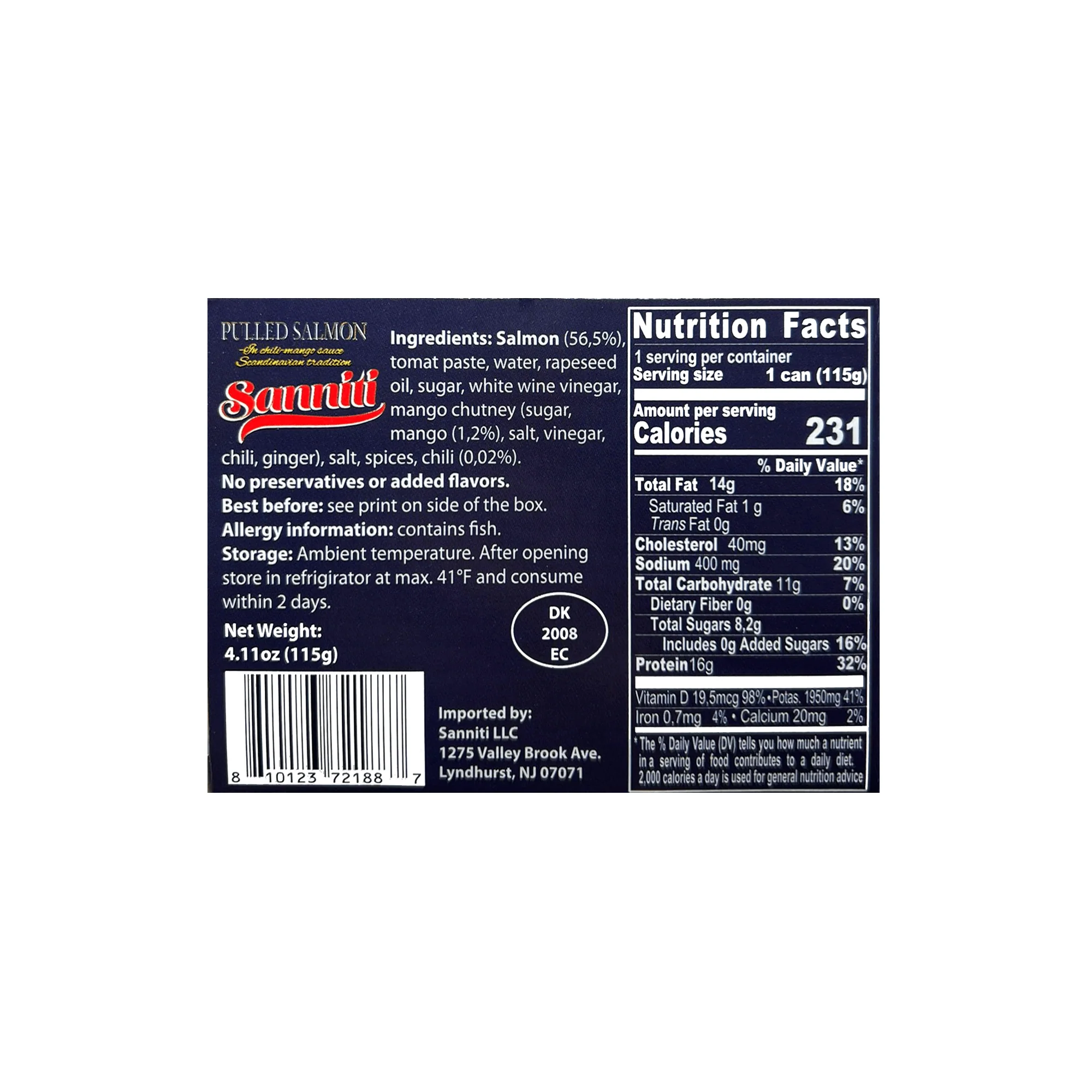 [Best Before: 09/15/2026] Sanniti Pulled Salmon in Chili Mango Sauce, 4.1 oz - Image 3