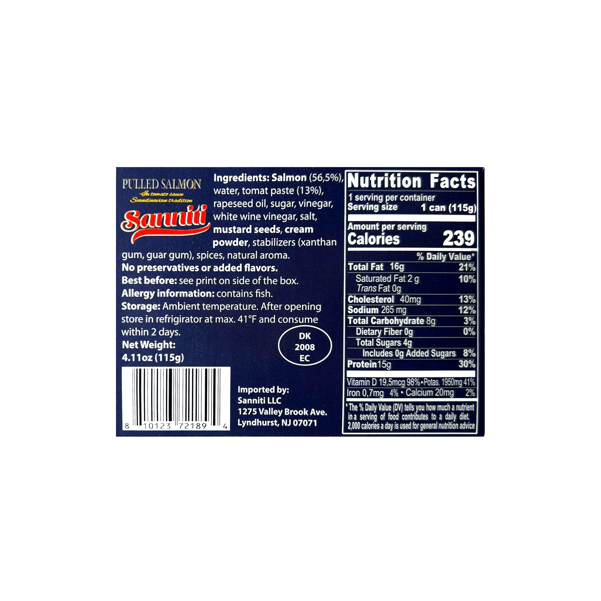 [Best Before: 09/16/2026] Sanniti Pulled Salmon in Tomato Sauce, 4.1 oz - Image 3