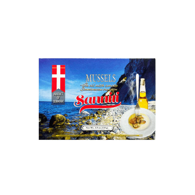Sanniti Smoked Mussels in Oil, 3.9 oz
