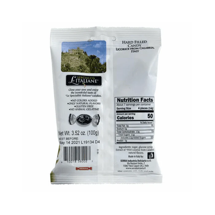 Serra Hard Filled Candy with Licorice from Calabria, 3.52 oz - Image 2