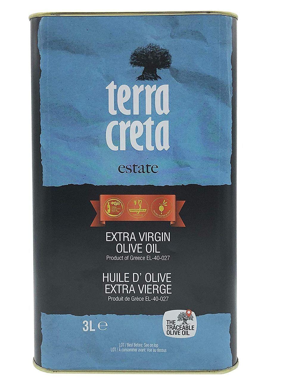 [Best Before: 08/31/2026] Terra Creta Estate Greek Extra Virgin Olive Oil, 3 Liter