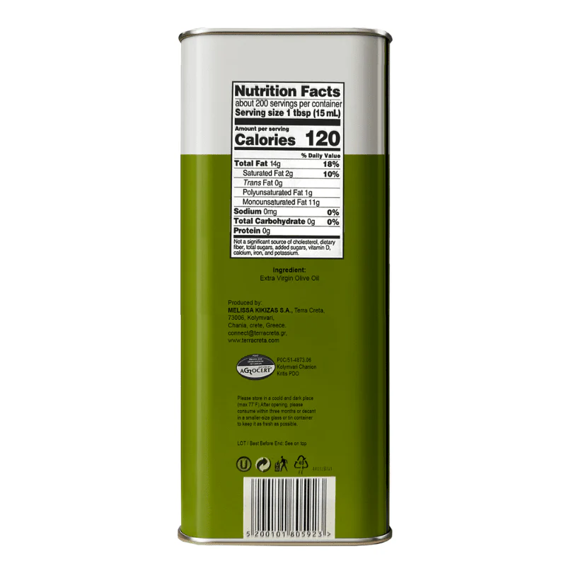[Best Before: 08/31/2026] Terra Creta Greek Extra Virgin Olive Oil PDO, 3 Liter - Image 2