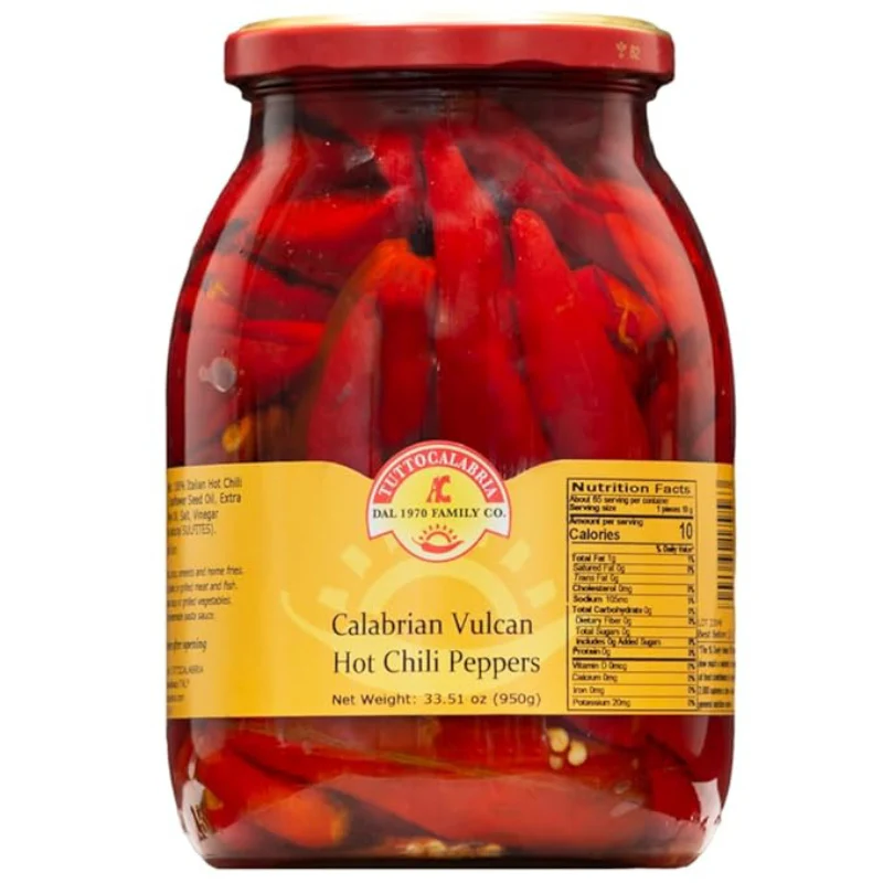 [Best Before: 03/08/2027] Tutto Calabria Calabrian Vulcan Hot Chili Peppers, 33.5 oz