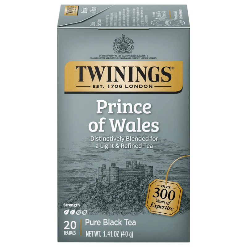 Twinings 100% Pure Black Tea Prince of Wales 20 Tea Bags, 1.41 oz