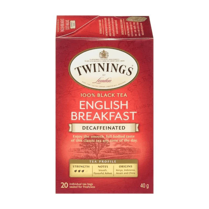 Twinings English Breakfast Decaffeinated Tea, 20 Count