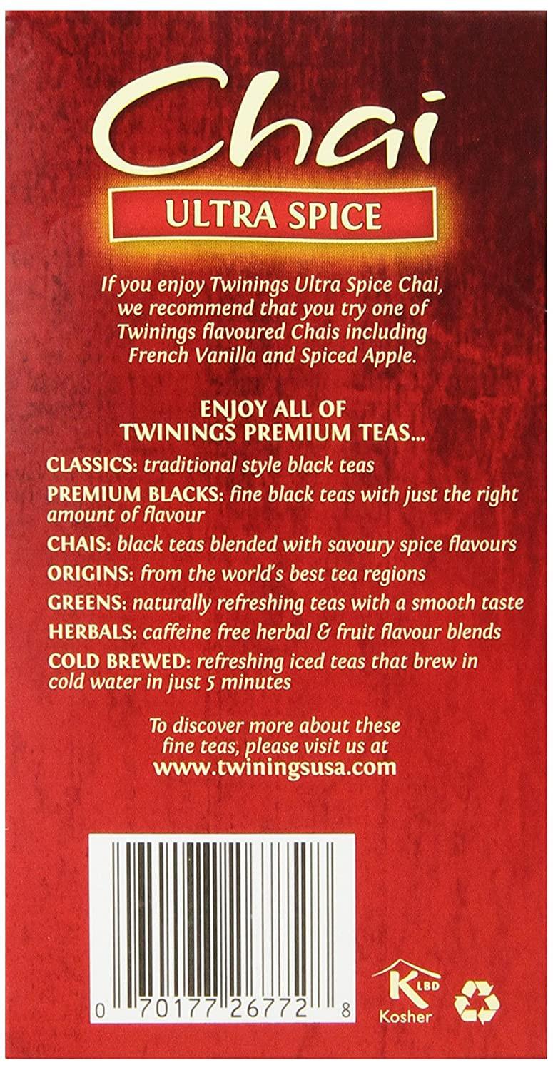 Twinings of London Ultra Spice Chai Tea Bags, 20 Count - Image 2