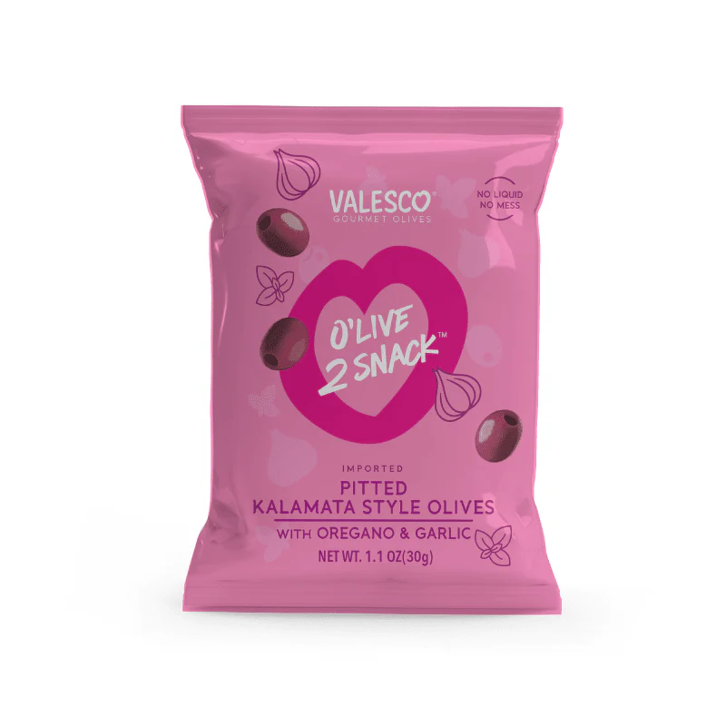 Valesco Oregano and Garlic Pitted Kalamata O'lives 2 Snack, 1.1 oz