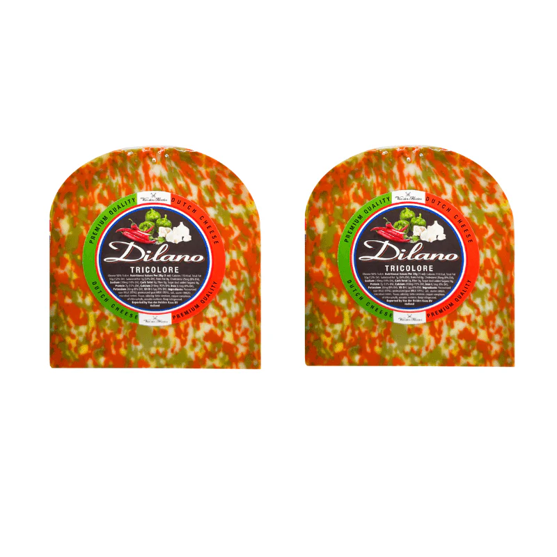 Van Der Heiden Dilano Tricolore Gouda Cheese Wedges, 7.97 oz (Pack 2)
