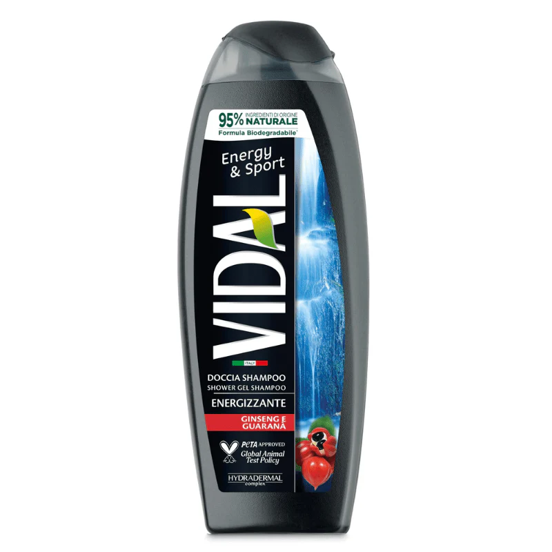 Vidal Energy & Sport Body Wash Energizing with Ginseng and Guarana, 500 mL