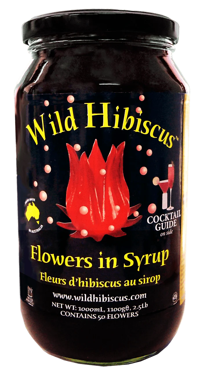 Wild Hibiscus Flowers in Syrup (50 Flowers) - 2.5 lbs