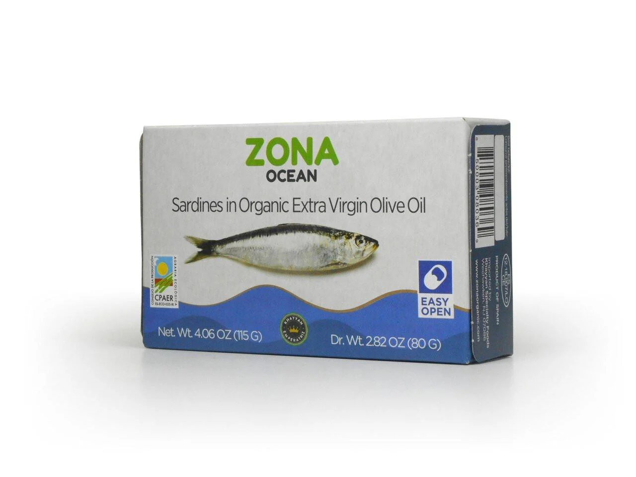 Zona Ocean Sardines in Organic Extra Virgin Olive Oil, 4 oz - Image 2
