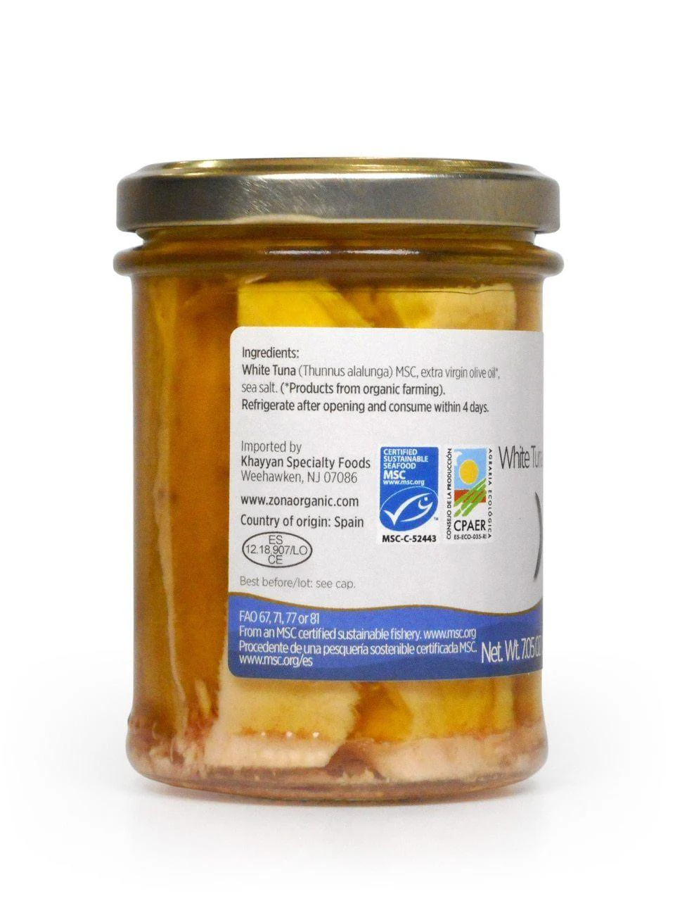 Zona Ocean White Bonito Tuna in Organic Extra Virgin Olive Oil, 7 oz - Image 2